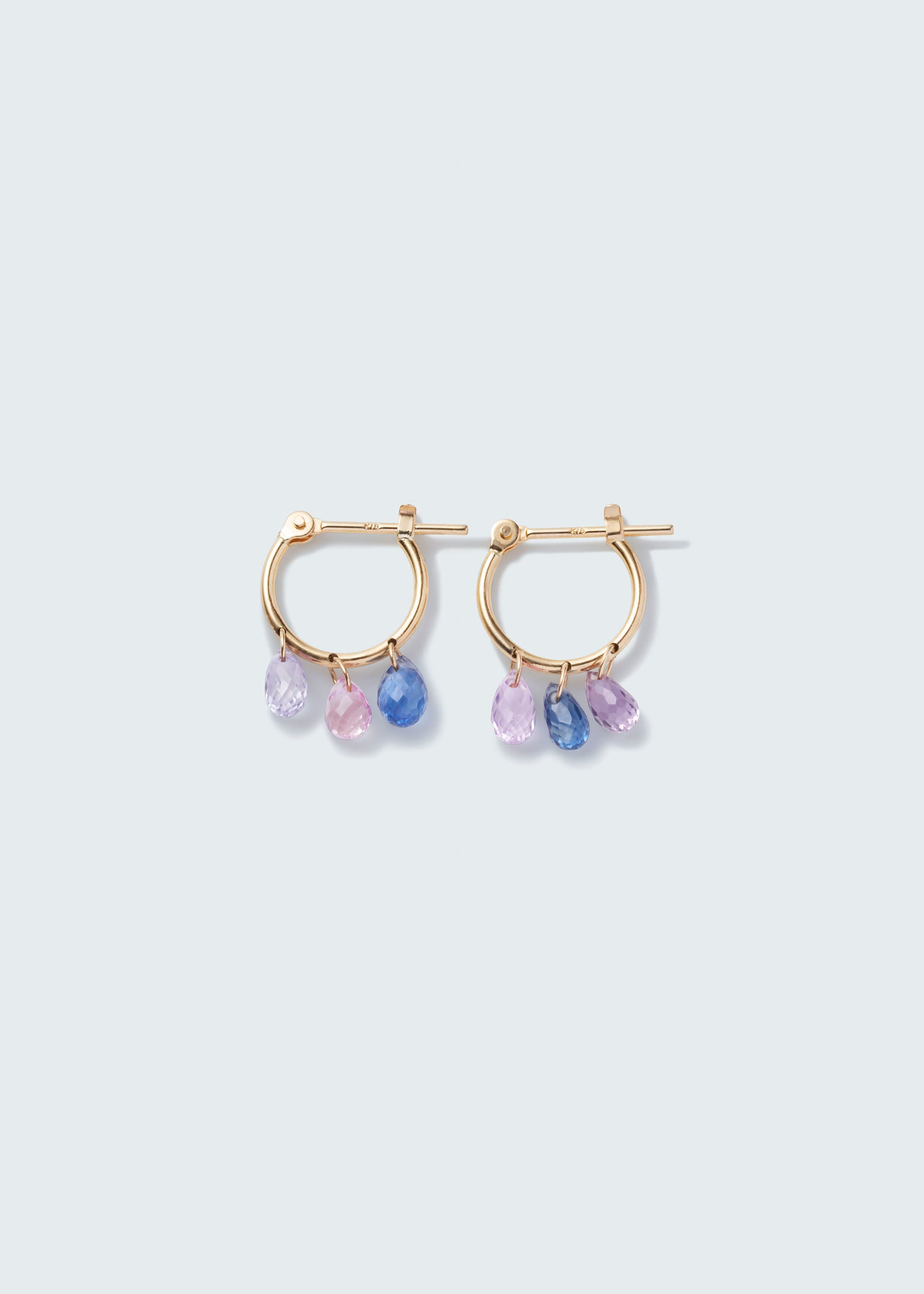 gradation sapphire pierced earrings 《petit》(グラデーション 