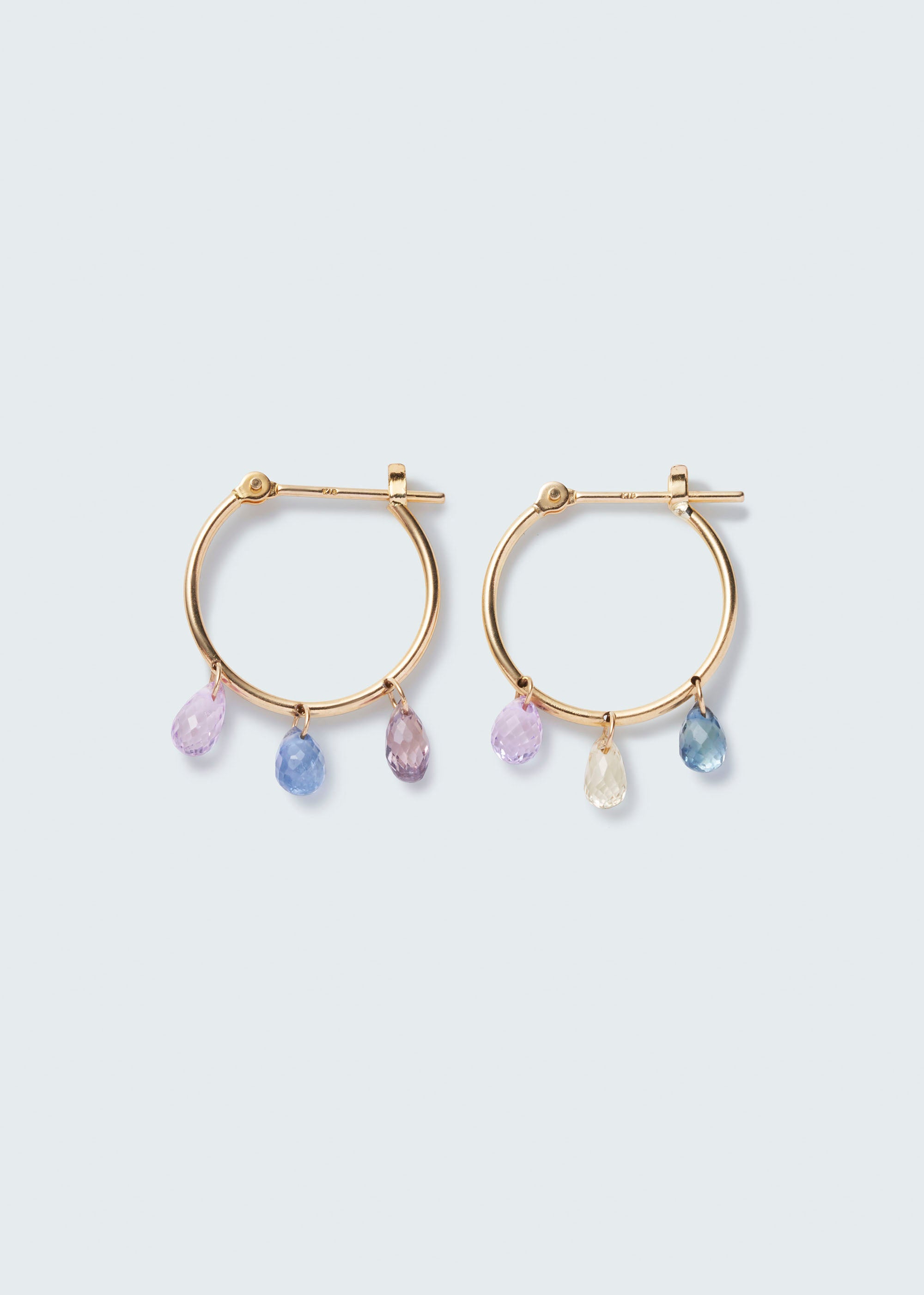 gradation sapphire pierced earrings《midi》(グラデーション 