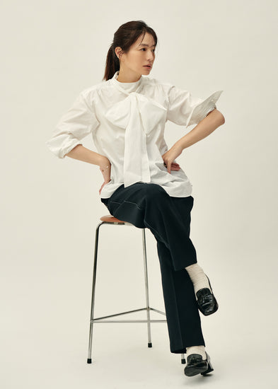 bowtie blouse《cotton》 | 【公式】loin.(ロワン) 井川遥がトータルディレクションを手がけるファッションブランド